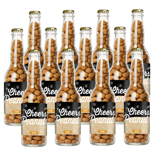 Cheers Peanuts Tex-Mex 220 gram, 12 bierflesjes vol heerlijke gekruide pinda's