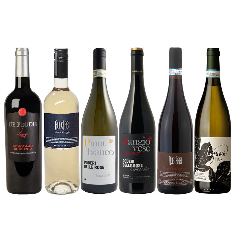 Wijnpakket Italiaans wit en rood 6x75cl