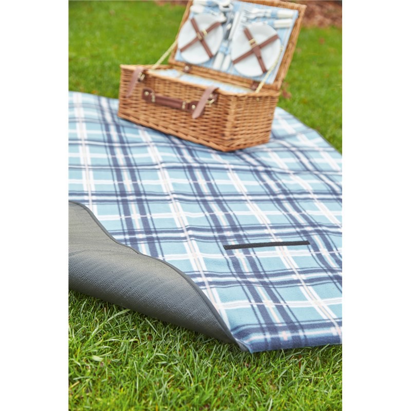Picknickkleed geruit blauw - 125 x 150 cm