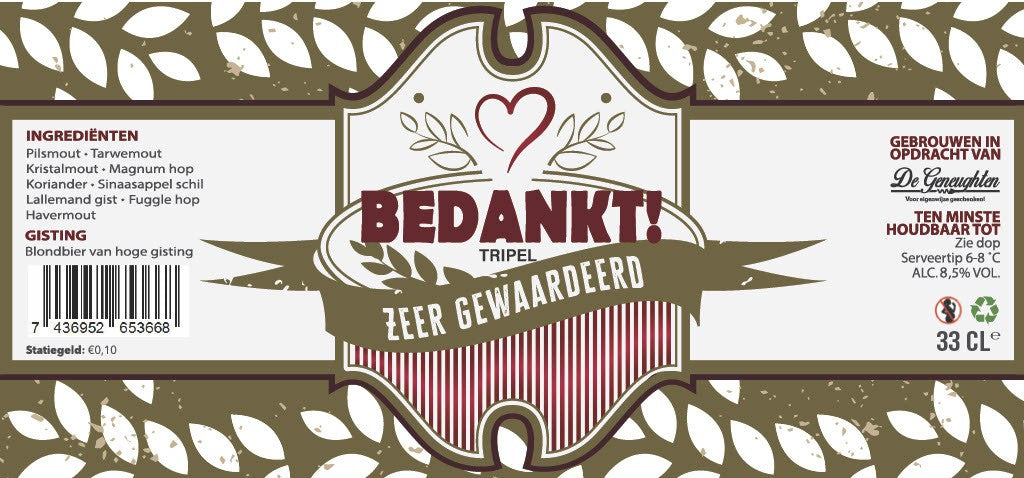,Speciaalbier Bedankt! Tripel - 33cl
