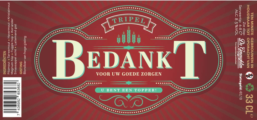 ,Speciaalbier Bedankt voor uw goede zorgen Tripel - 33cl