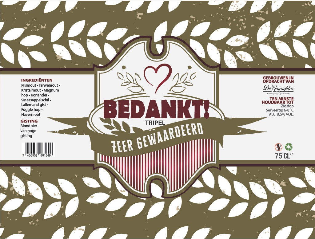 ,Speciaalbier Bedankt! Tripel - 75cl