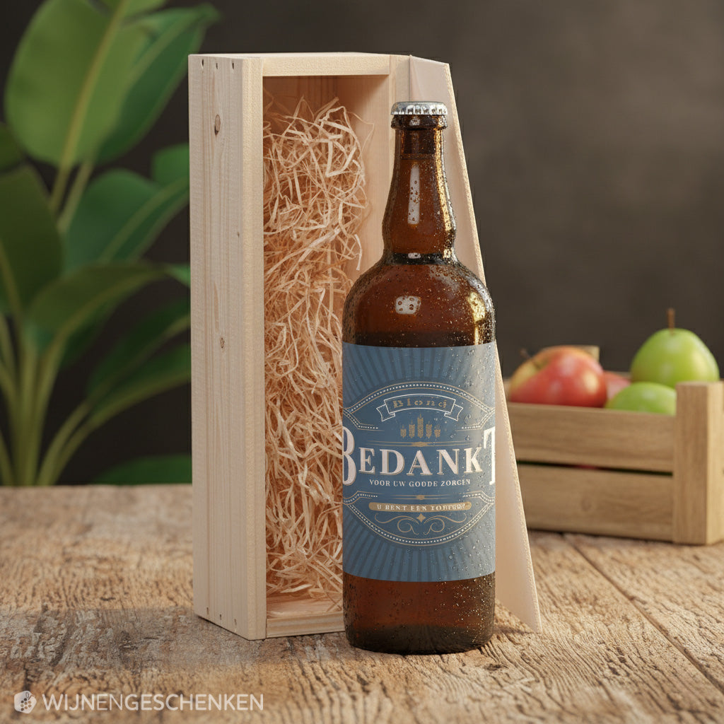 Speciaalbier cadeau Bedankt Voor Uw Goede Zorgen Blond 1x75cl