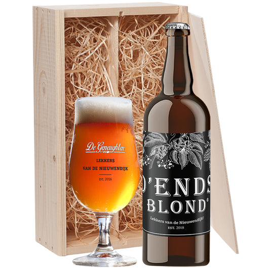 Speciaalbier cadeau D'ends Blond - 1x75cl met glas