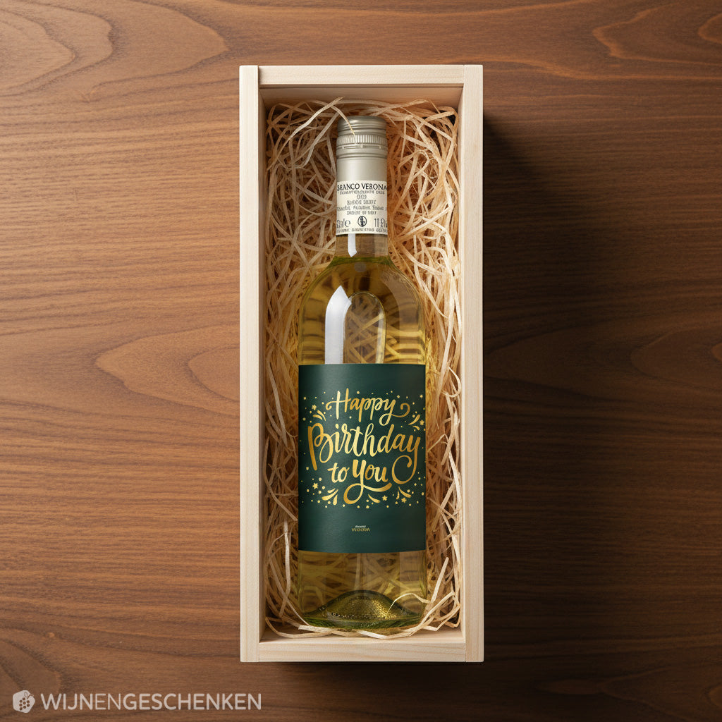 Wijncadeau Happy Birthday Bianco Verona 1x75cl