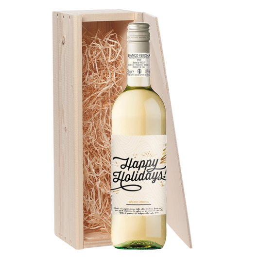 Wijncadeau Happy Holidays Bianco Verona 1x75cl