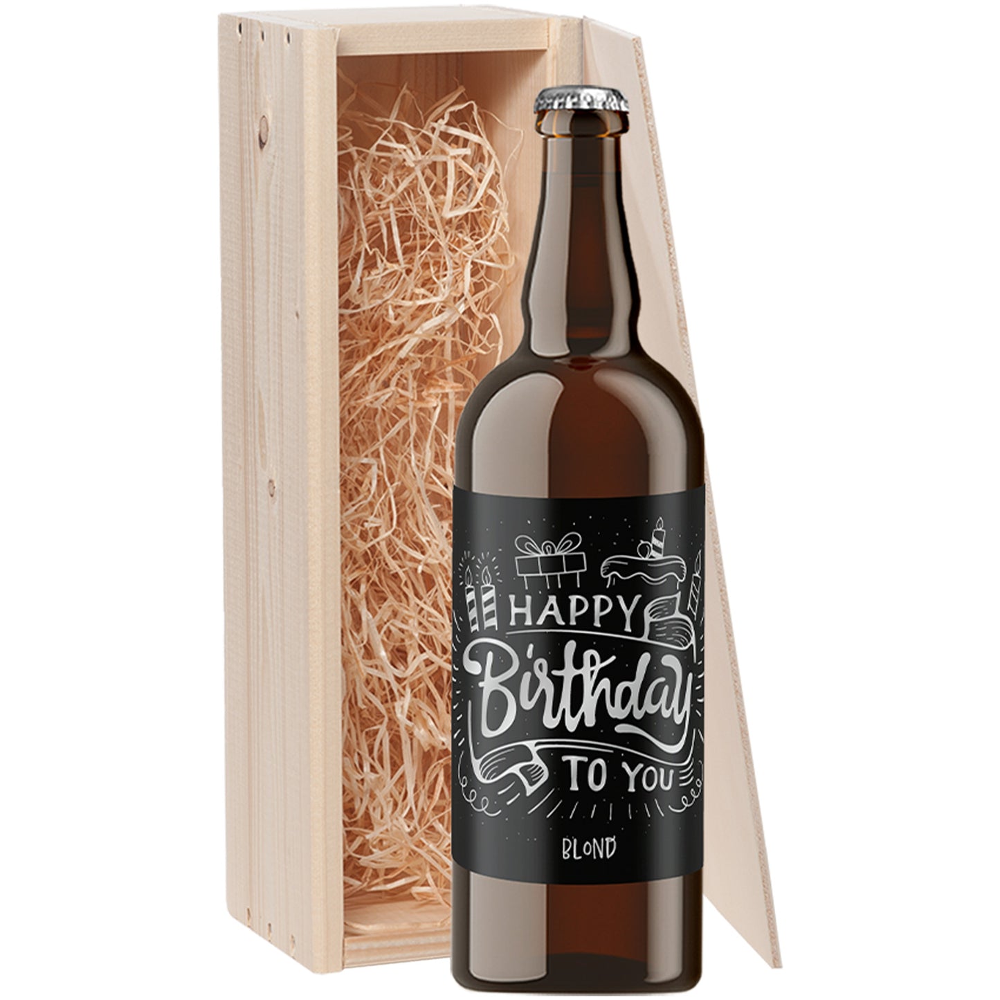 Speciaalbier cadeau Happy Birthday Blond 1x75cl