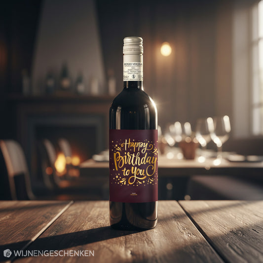 Rode Wijn Happy Birthday Rosso Verona - 75cl