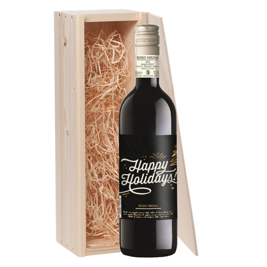 Wijncadeau Happy Holidays Rosso Verona 1x75cl