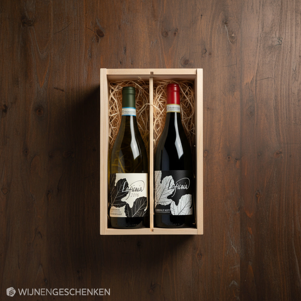 Wijncadeau La Ficaia Piemonte Chardonnay en Barbera d'Asti 2x75cl