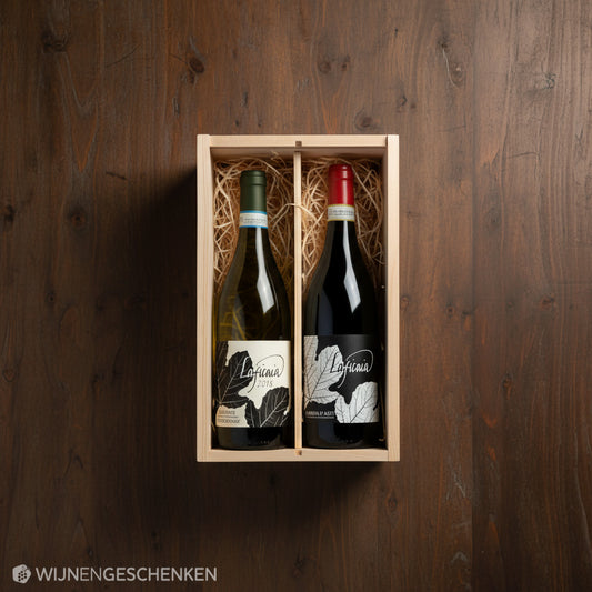 Wijncadeau La Ficaia Piemonte Chardonnay en Barbera d'Asti 2x75cl