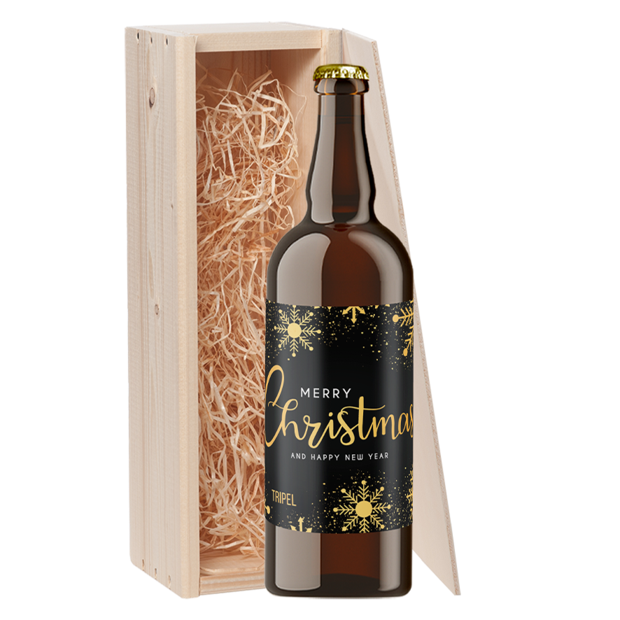 Speciaalbier cadeau Merry Christmas Zwart Goud Tripel 1x75cl