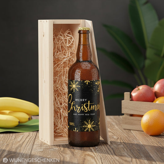 Speciaalbier cadeau Merry Christmas Zwart Goud Tripel 1x75cl