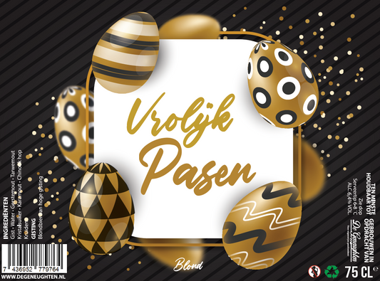 Speciaalbier Vrolijk Pasen Zwart Goud Blond - 75cl