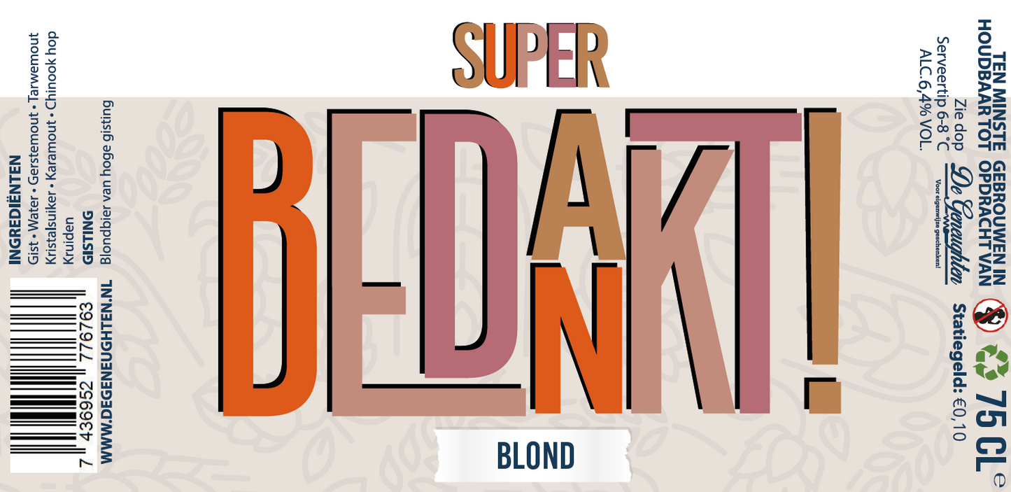 Speciaalbier Super Bedankt Blond - 75cl