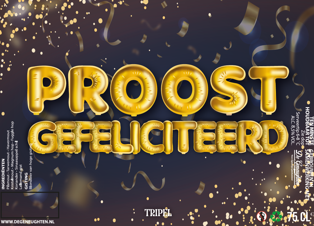 Speciaalbier Proost Gefeliciteerd Tripel - 75cl