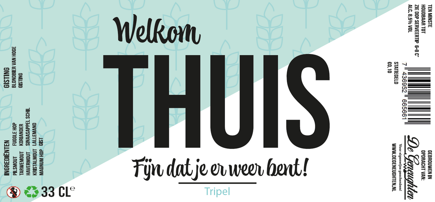 Speciaalbier Welkom Thuis Tripel - 33cl