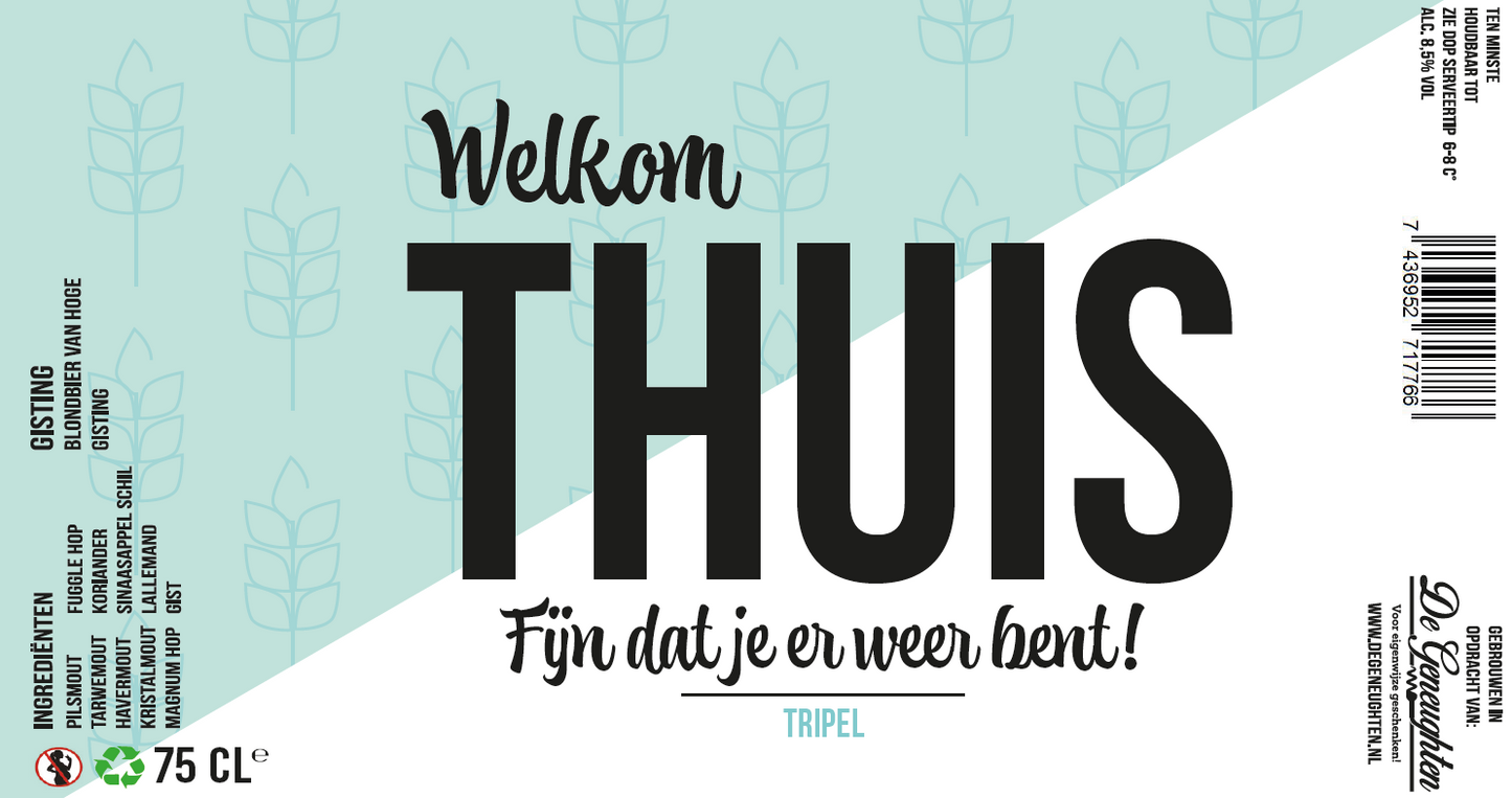Speciaalbier Welkom Thuis Tripel - 75cl