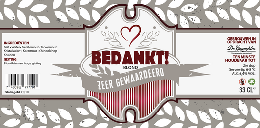 Speciaalbier Bedankt! Blond - 33cl