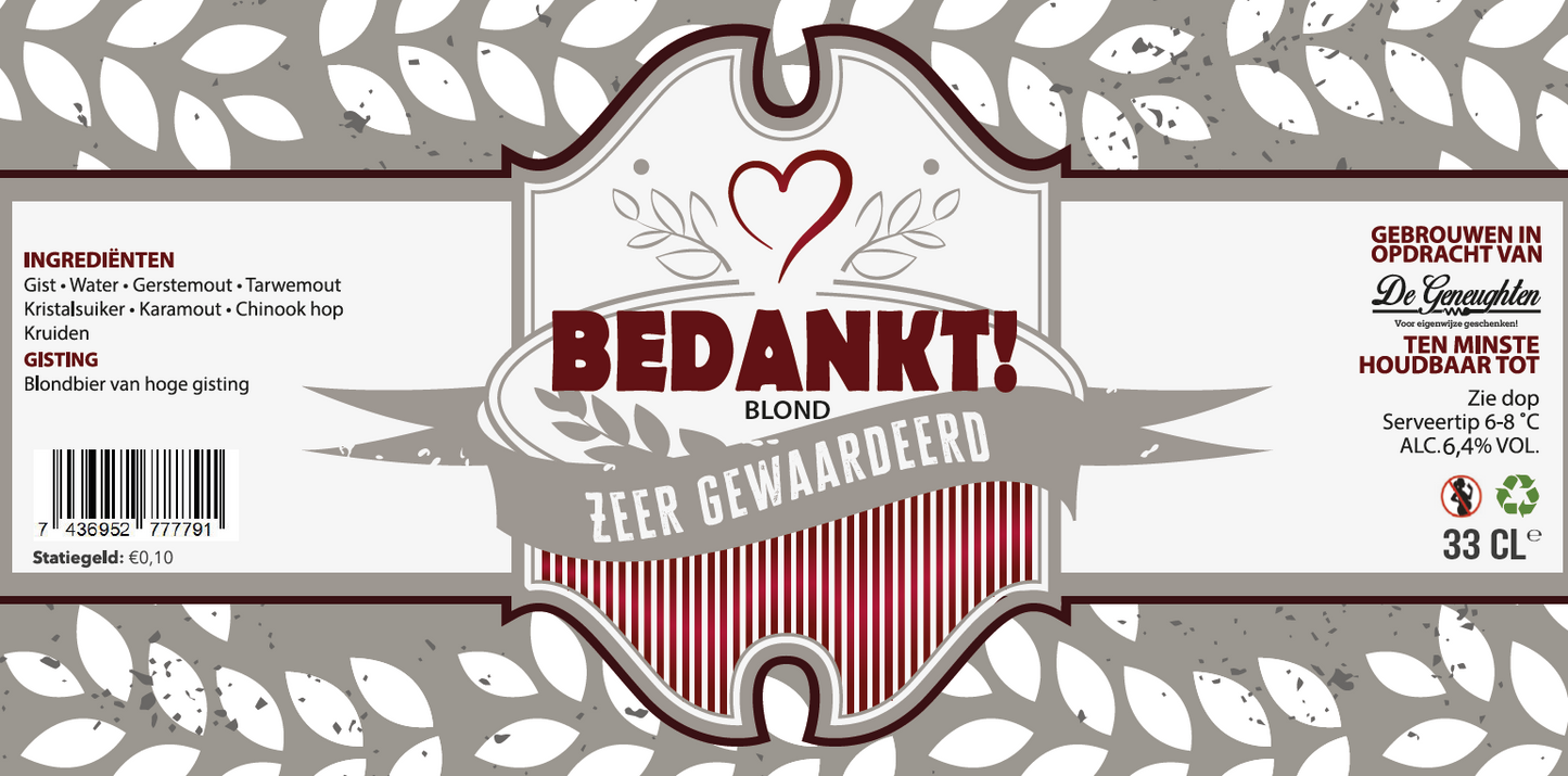 Speciaalbier Bedankt! Blond - 33cl