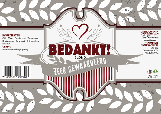 Speciaalbier Bedankt! Blond - 75cl