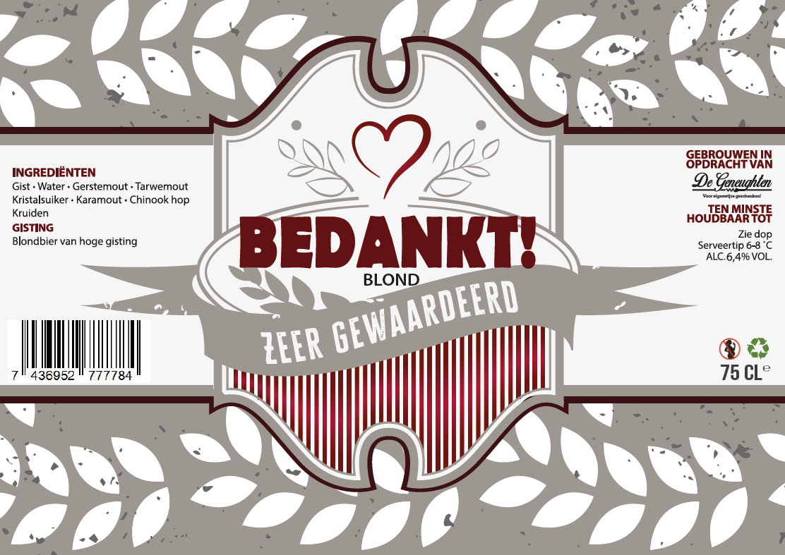 Speciaalbier Bedankt! Blond - 75cl