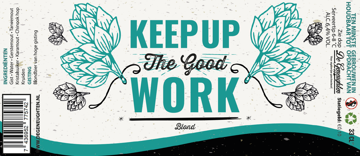 Speciaalbier Keep Up The Good Work Blond - 33cl