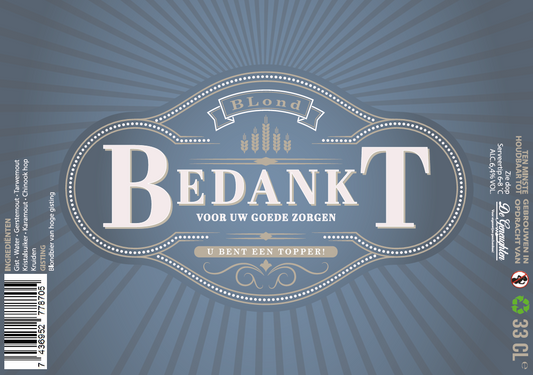 Speciaalbier Bedankt Voor Uw Goede Zorgen Blond - 75cl