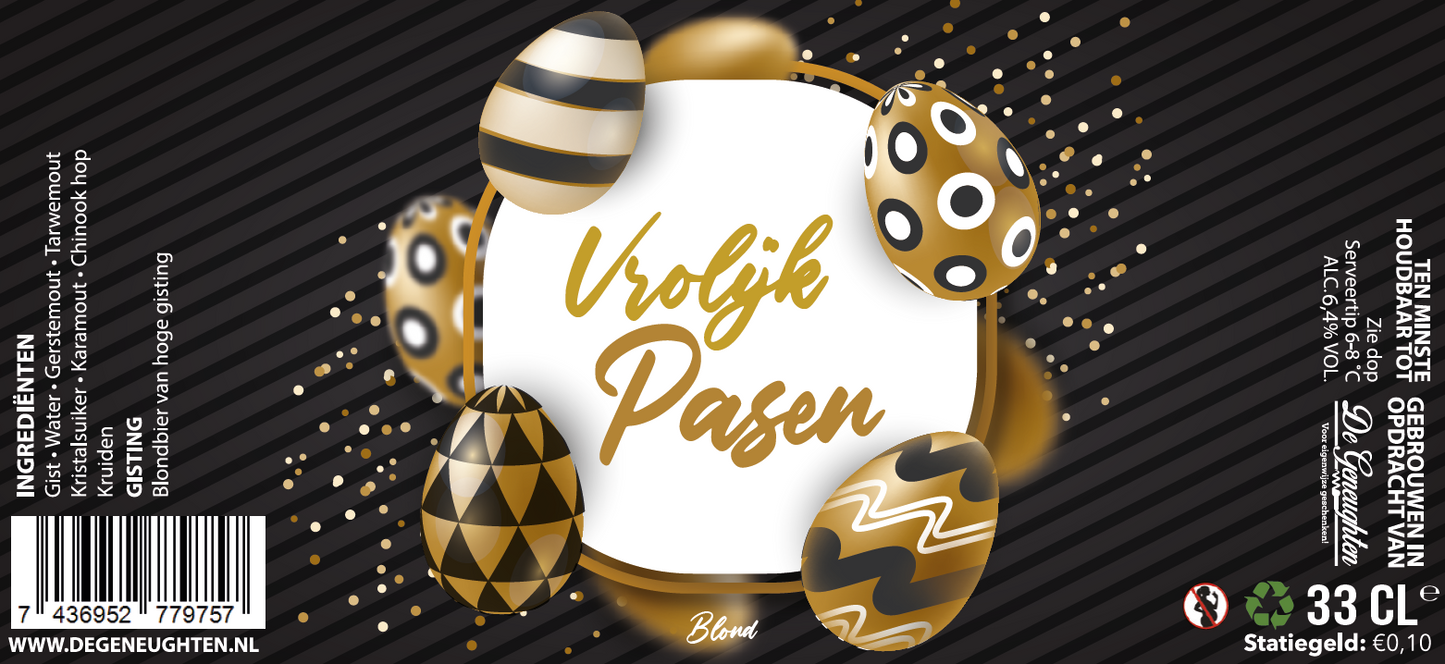 Speciaalbier Vrolijk Pasen Zwart Goud Blond - 33cl