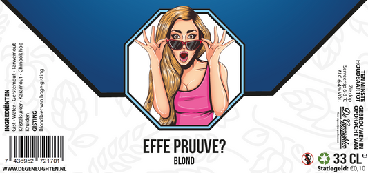 Speciaalbier Effe Pruuve? Blond - 33cl