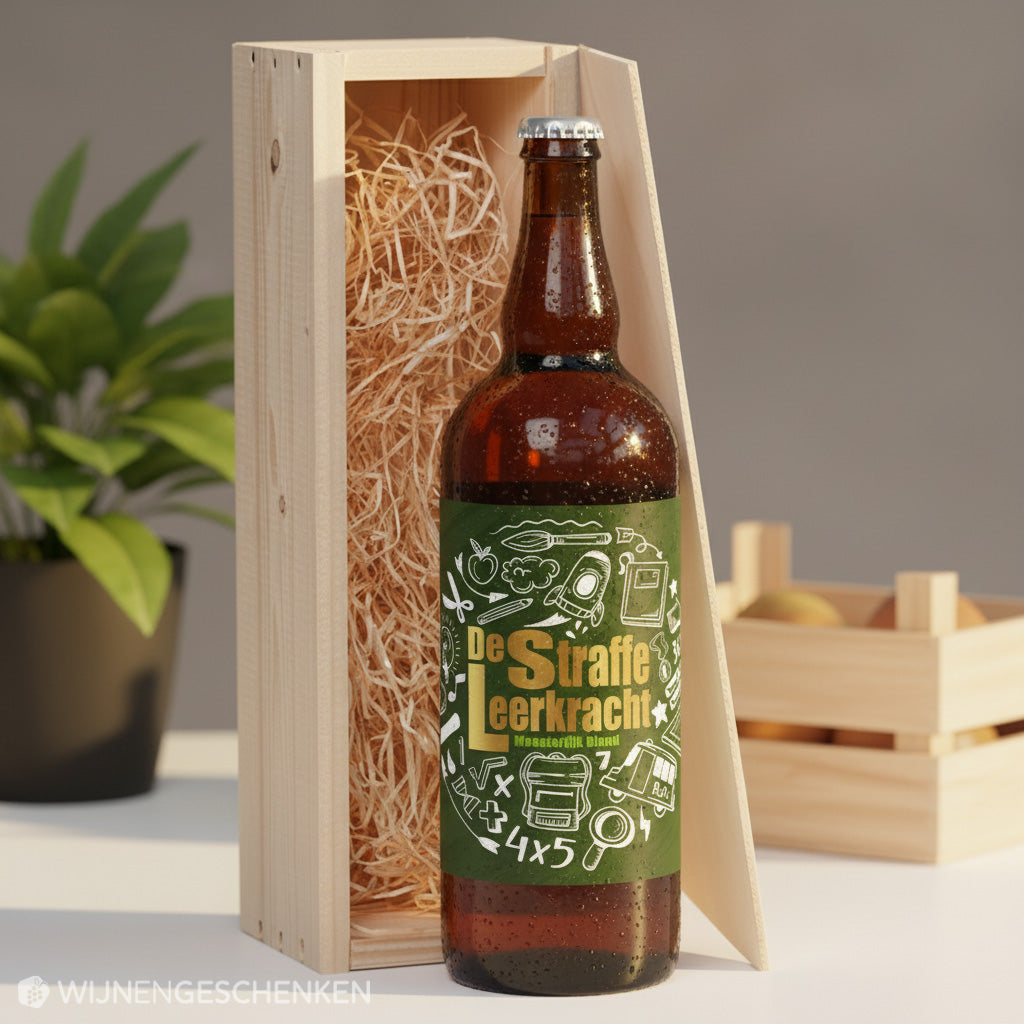 Speciaalbier cadeau De Straffe Leerkracht Blond 1x75cl