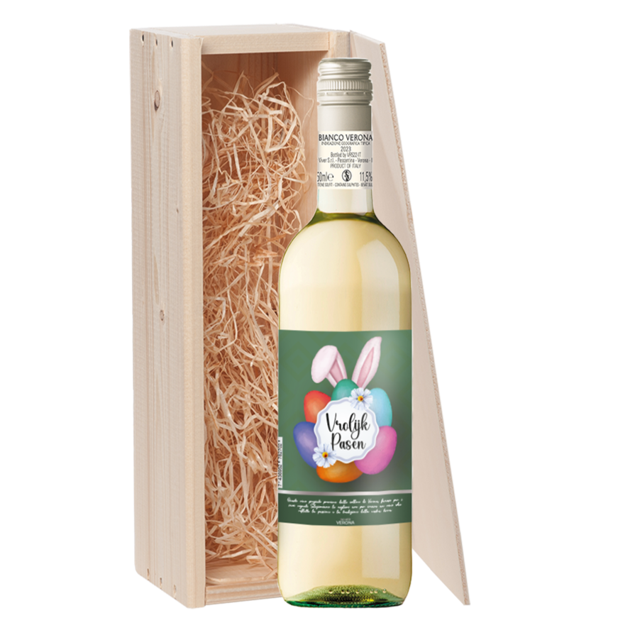 Wijncadeau Vrolijk Pasen Bianco Verona 1x75cl