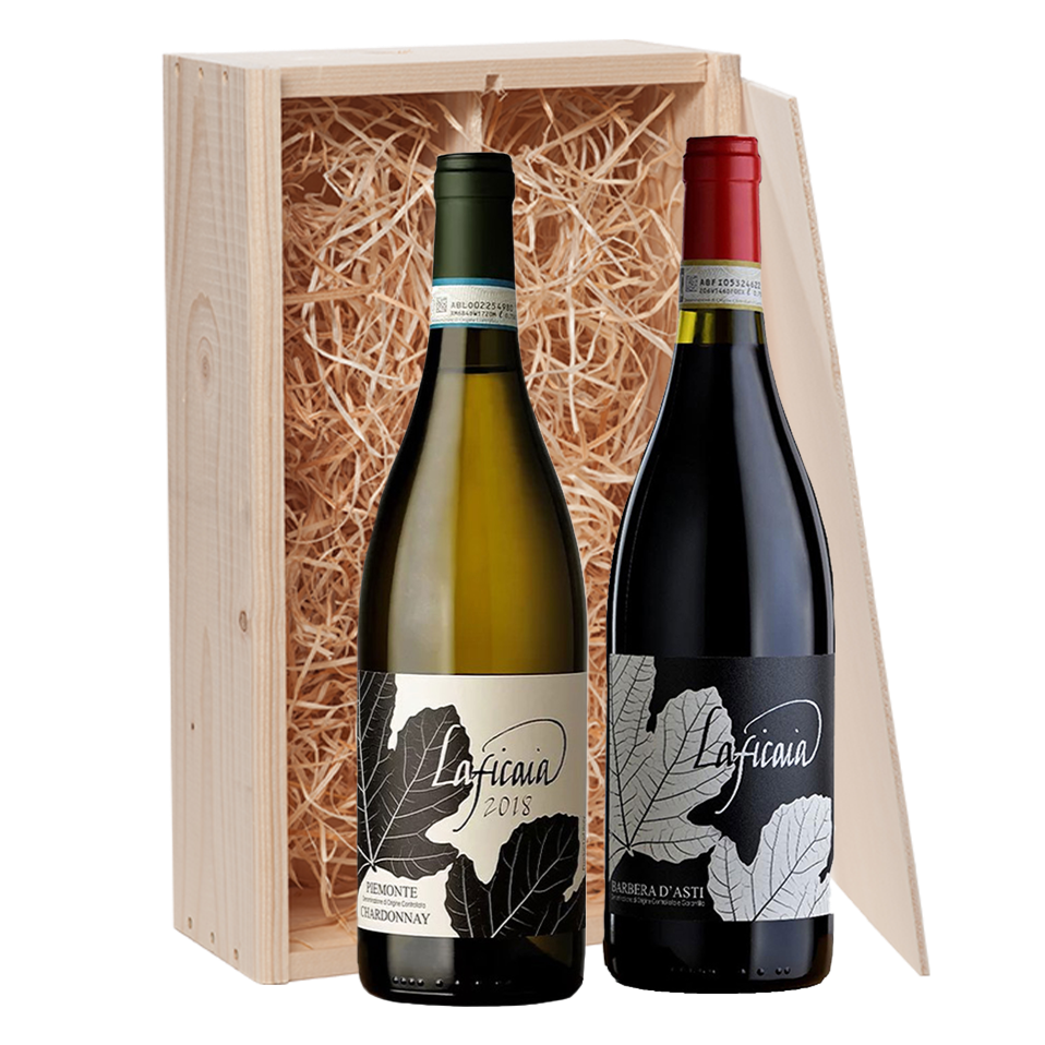 Wijncadeau La Ficaia Piemonte Chardonnay en Barbera d'Asti 2x75cl