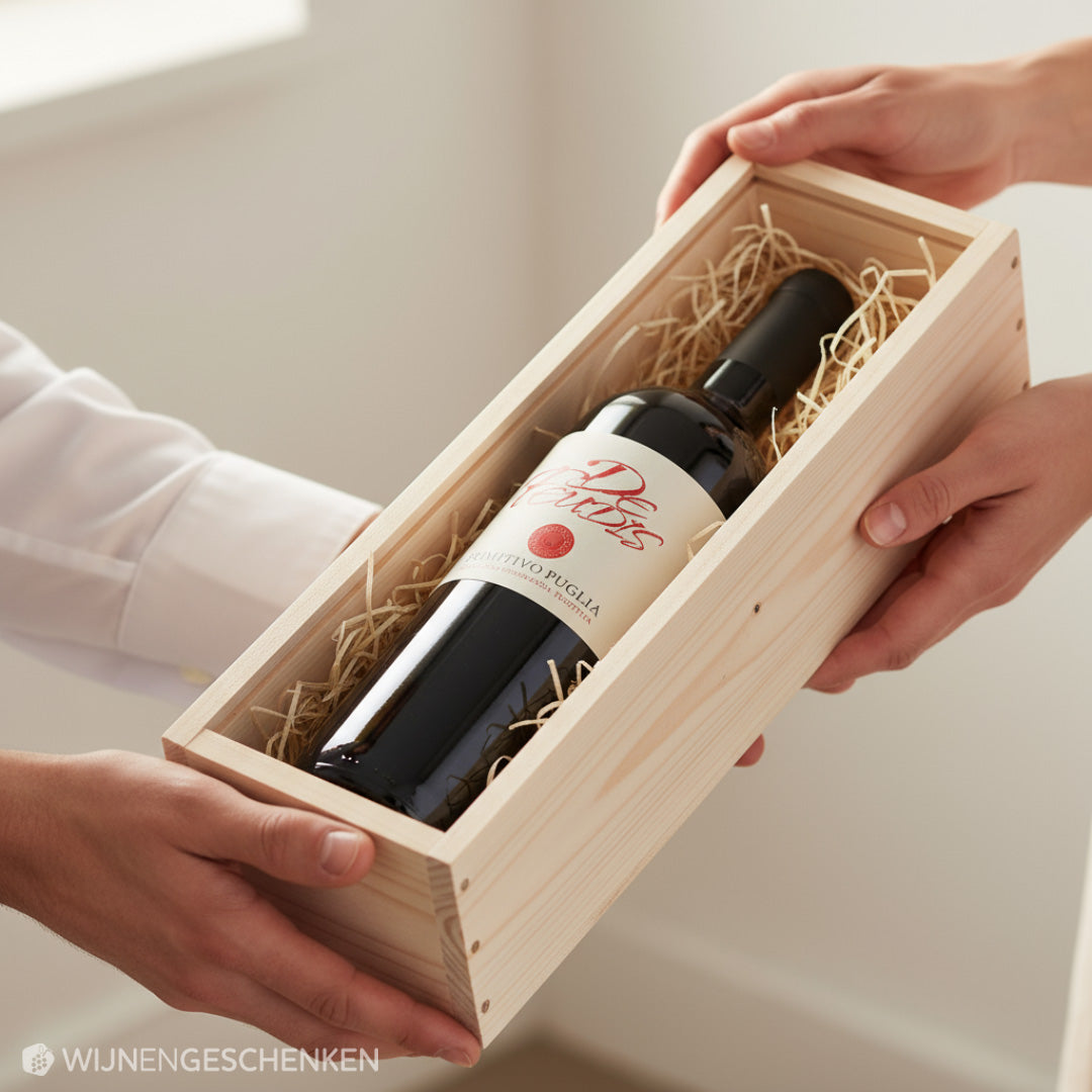 Wijncadeau met schuifdeksel de Feudis Primitivo 1x75CL