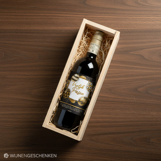 Wijncadeau Vrolijk Pasen Goud Rosso Verona 1x75cl