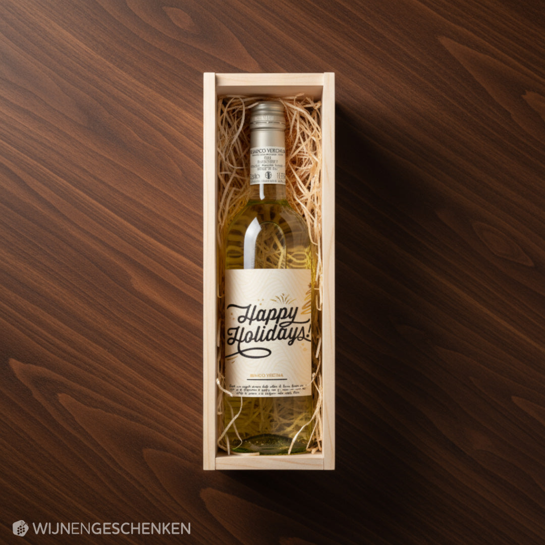 Wijncadeau Happy Holidays Bianco Verona 1x75cl