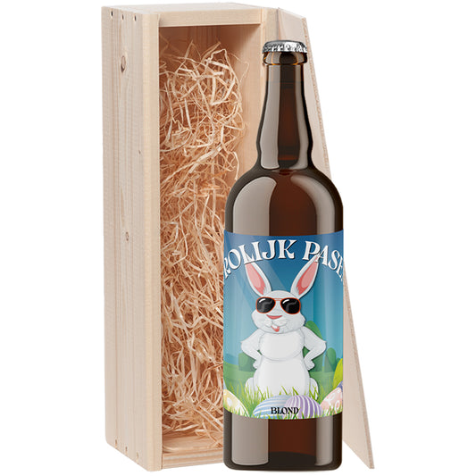 Speciaalbier cadeau Stoere Paashaas Blond 1x75cl