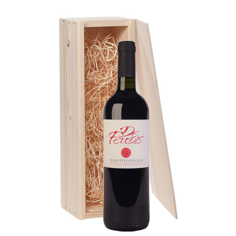 Wijncadeau met schuifdeksel de Feudis Primitivo 1x75CL