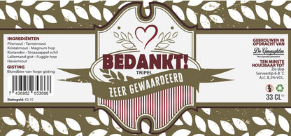 ,Speciaalbier Bedankt! Tripel - 33cl