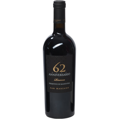 Rode wijn 62 anniversario riserva primitivo di manduria