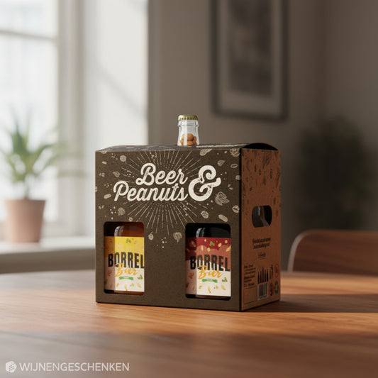 Beer & Peanuts - 4x 33cl speciaalbier en 1x 220 gr Proost Pinda's