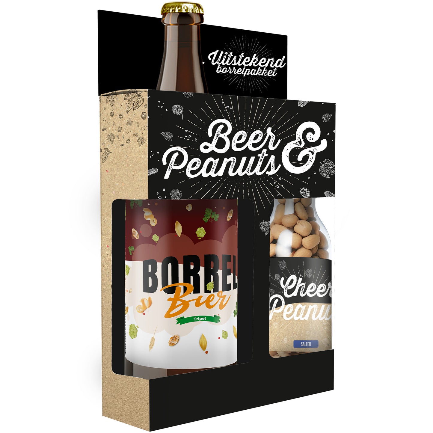 Beer & Peanuts DUO - 1x 75cl speciaalbier en 1x 220gr Cheers Peanuts