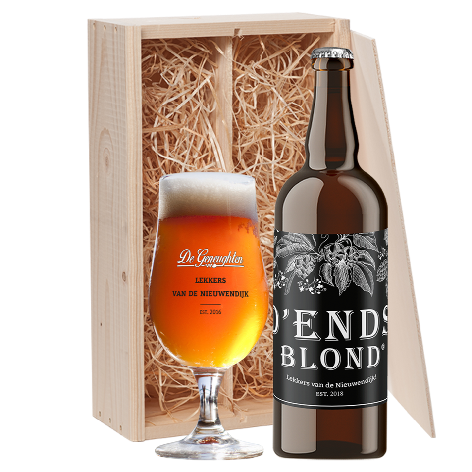 Speciaalbier cadeau D'ends Blond - 1x75cl met glas
