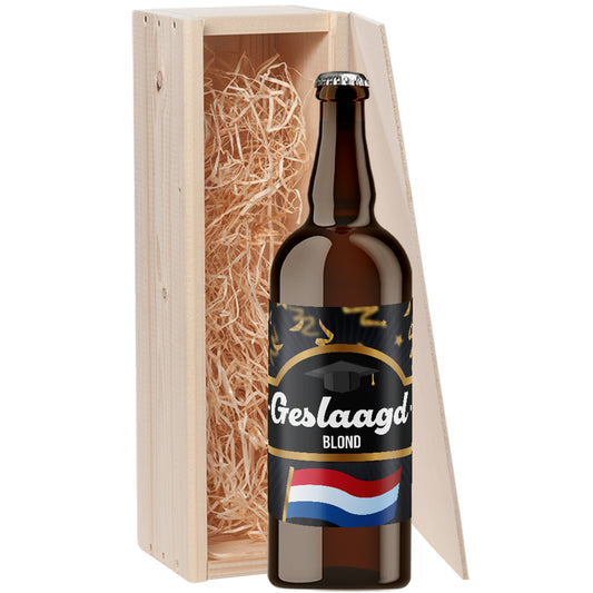 Speciaalbier cadeau Geslaagd Blond 1x75cl