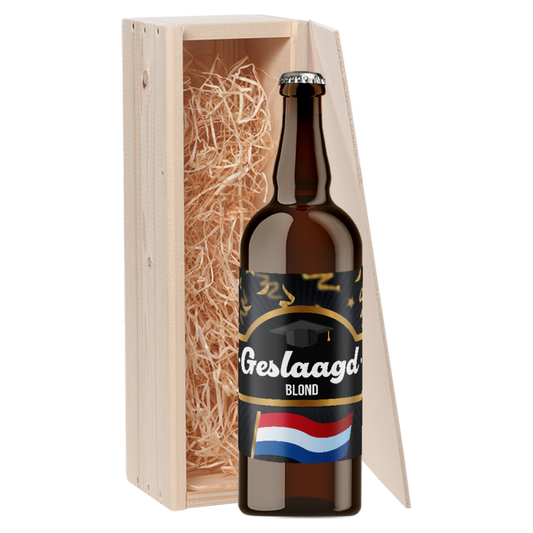 Speciaalbier cadeau Geslaagd Blond 1x75cl