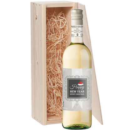 Wijncadeau Happy New Year Bianco Verona 1x75cl