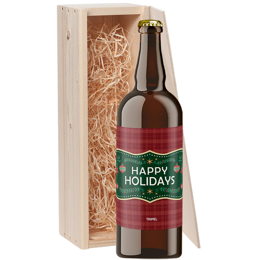 Speciaalbier cadeau Happy Holidays Geruit Tripel 1x75cl