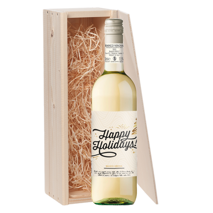 Wijncadeau Happy Holidays Bianco Verona 1x75cl
