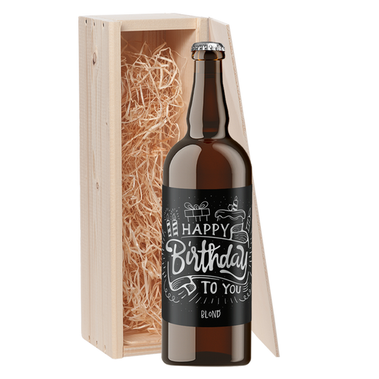Speciaalbier cadeau Happy Birthday Blond 1x75cl
