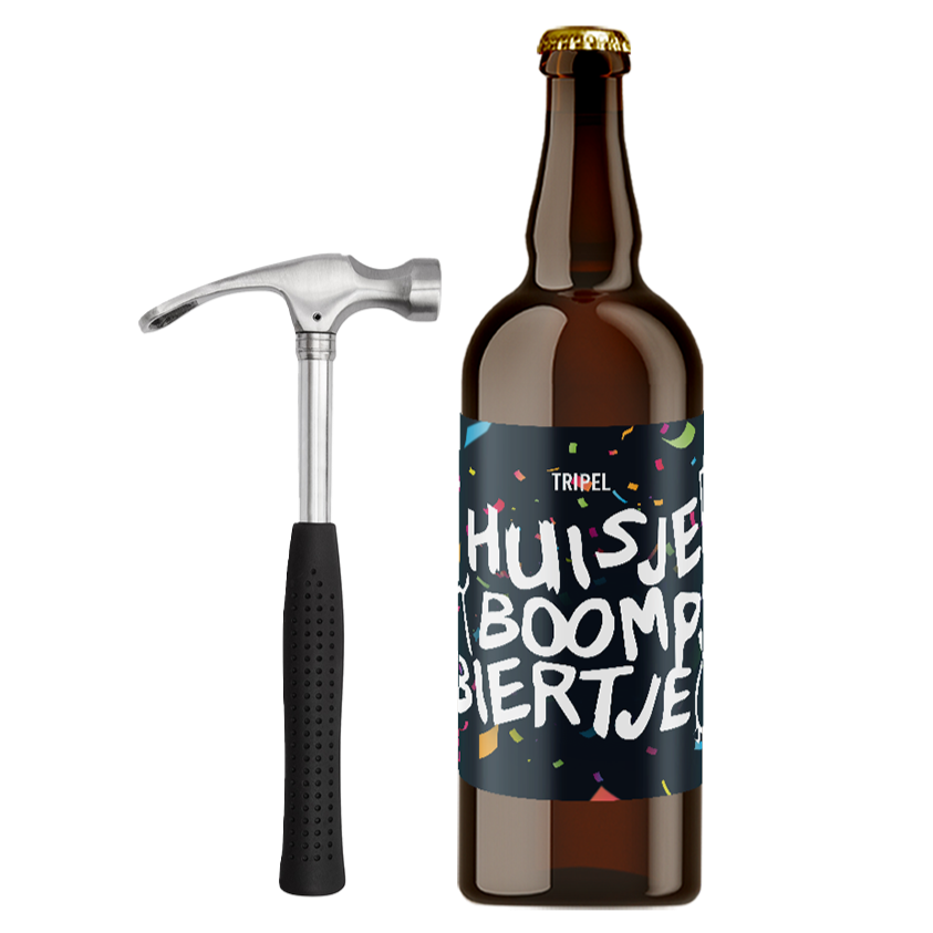 Speciaalbier cadeau Huisje Boompje Biertje met bierhamer - 1x75cl